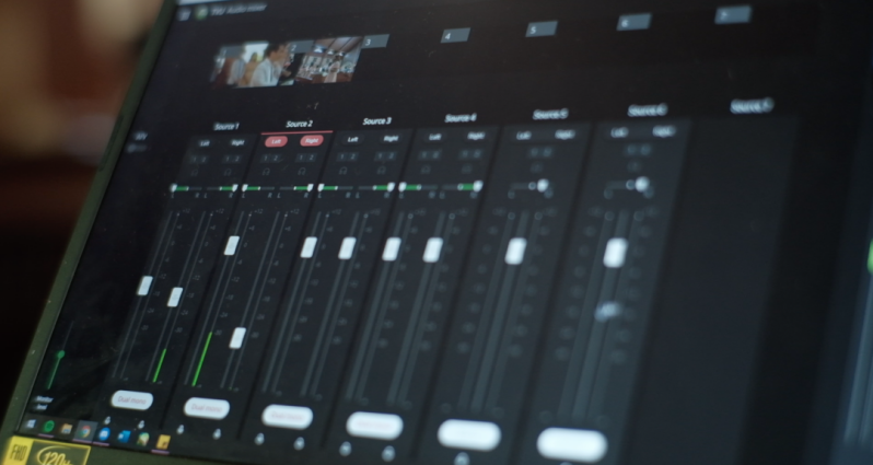 TVU Producer雲導播的高級調音臺界面
